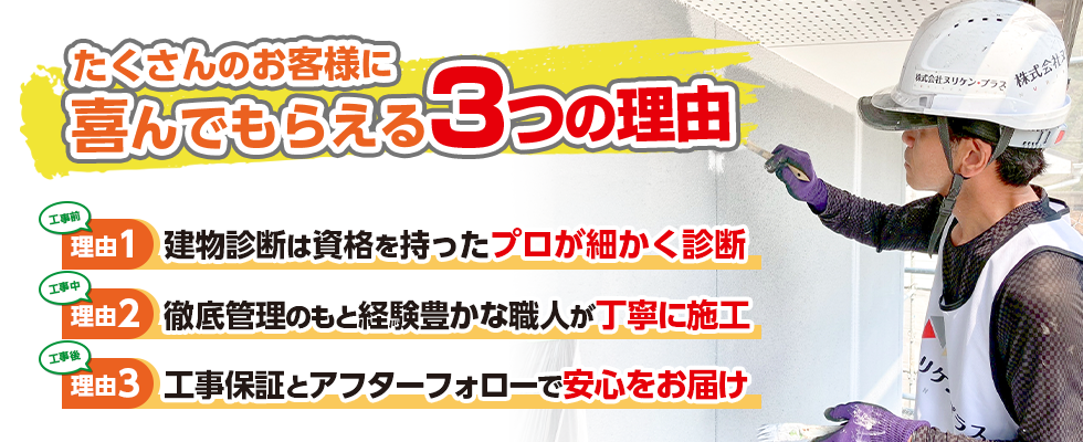 たくさんのお客様に喜んでもらえる3つの理由
