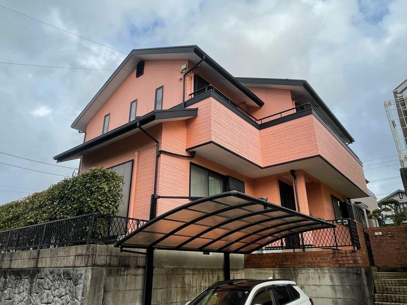 西彼杵郡長与町　S様邸　外壁塗装(使用塗料：ボンフロン)